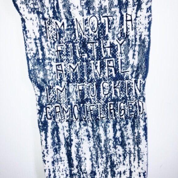 Embroidered funny kitchen towel I'm not a filthy aminal I'm camouflaged *NWT* - Picture 1 of 2